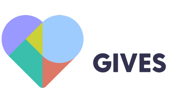 Trusted Gives logo with colorful geometric heart design and bold text.